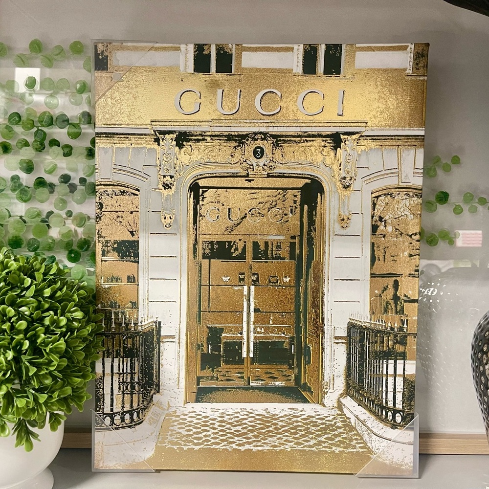 Gucci Gold and Cream Wall Art